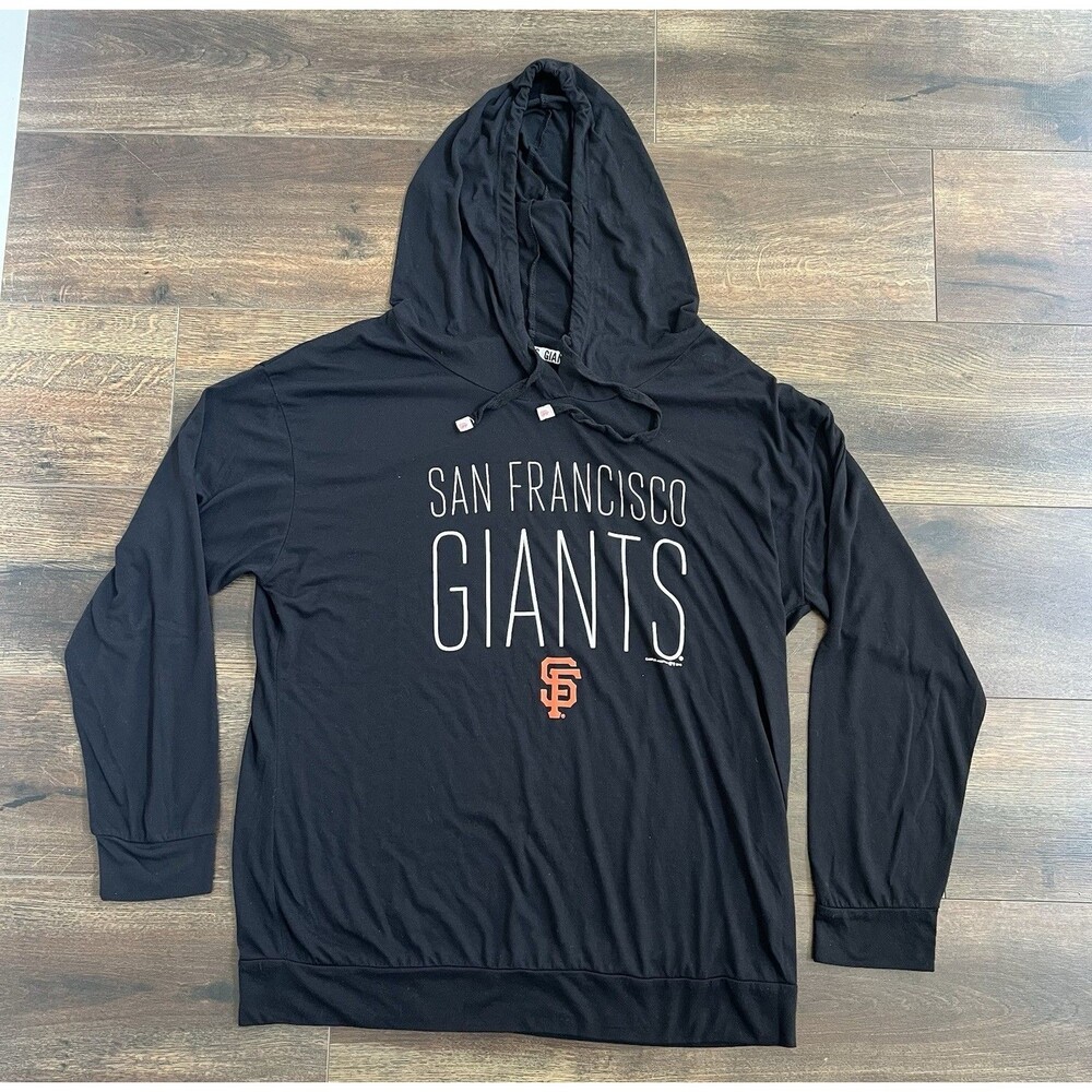San Francisco Giants Black MLB Light T-Shirt Hoodie Sweatshirt Women's Size 2XL